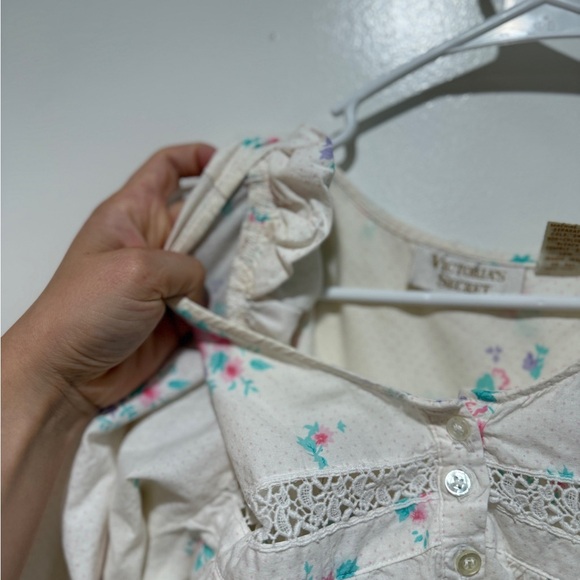 Vintage Victoria's Secret Gold Label Nightie Dress S Small Floral Nap Prairie - Picture 10 of 11